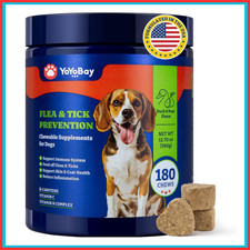 Flea and Tick Prevention for Dogs Chewable - 180 Soft Chews, Duck Pear Flavor