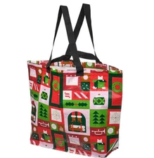 Lot of 2 (TWO) IKEA Vinterfint Christmas Tote Reuseable Shopping Bag 36L 10 Gal