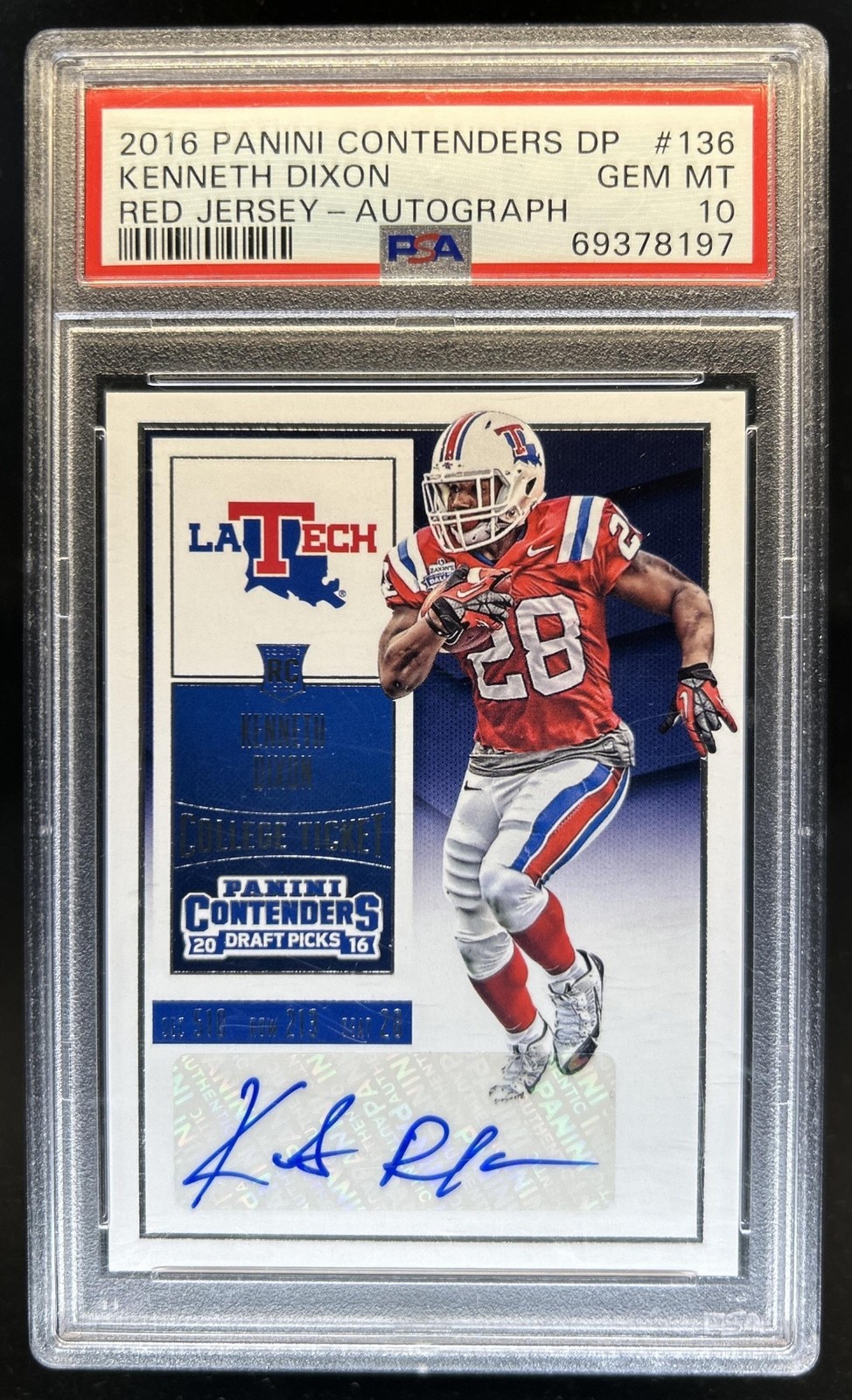 Kenneth Dixon Panini Contenders Draft Picks #136 Autograph