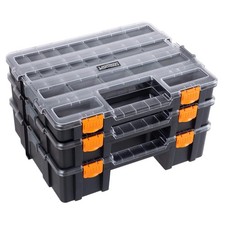 52 Compartment Portable Parts Organizer Gray