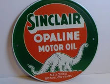 Sinclair Opaline Motor Oil Round Metal Sign 8x8 Gas Station Garage