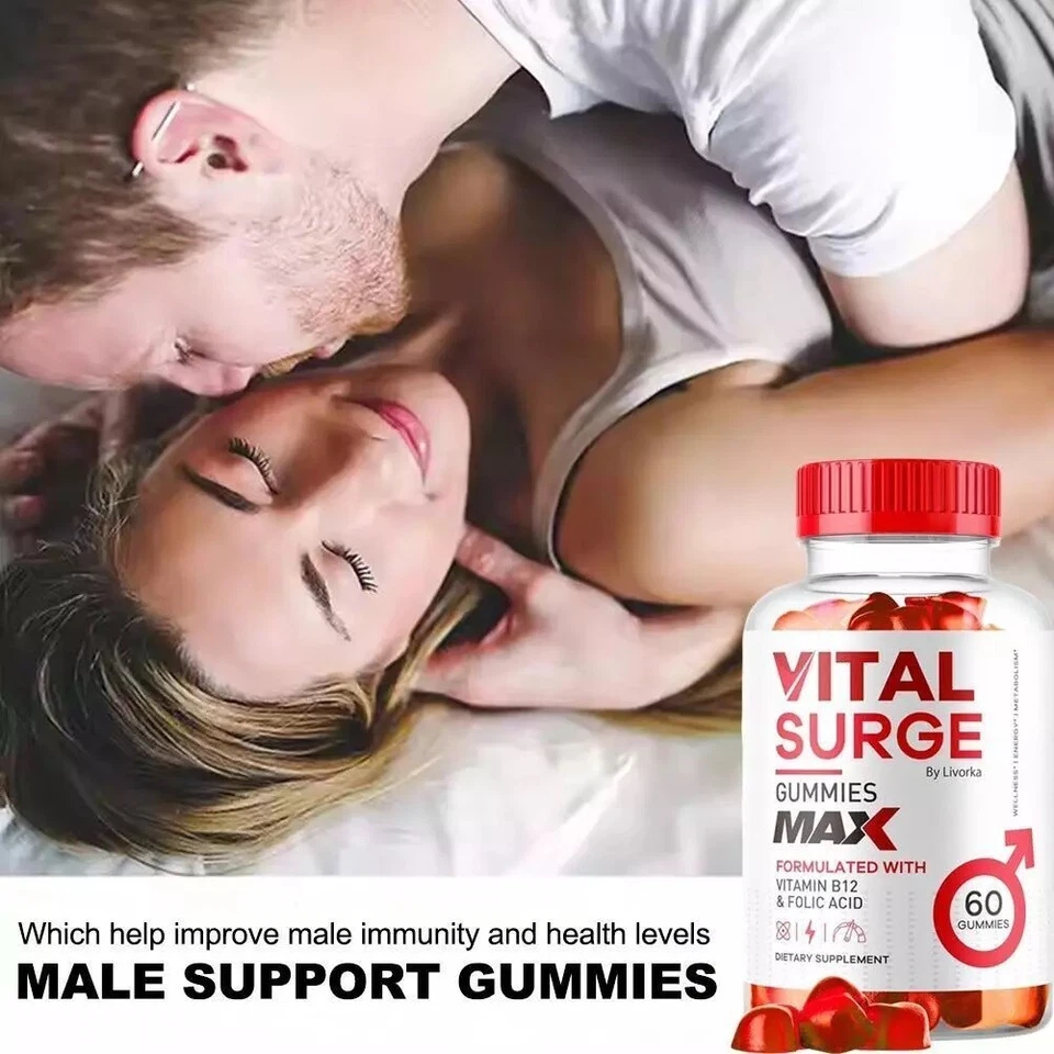 Gomitas masculinas Vital Surge fuerza máxima Vital Surge fórmula avanzada 60 cuentas Foto 2 de 4