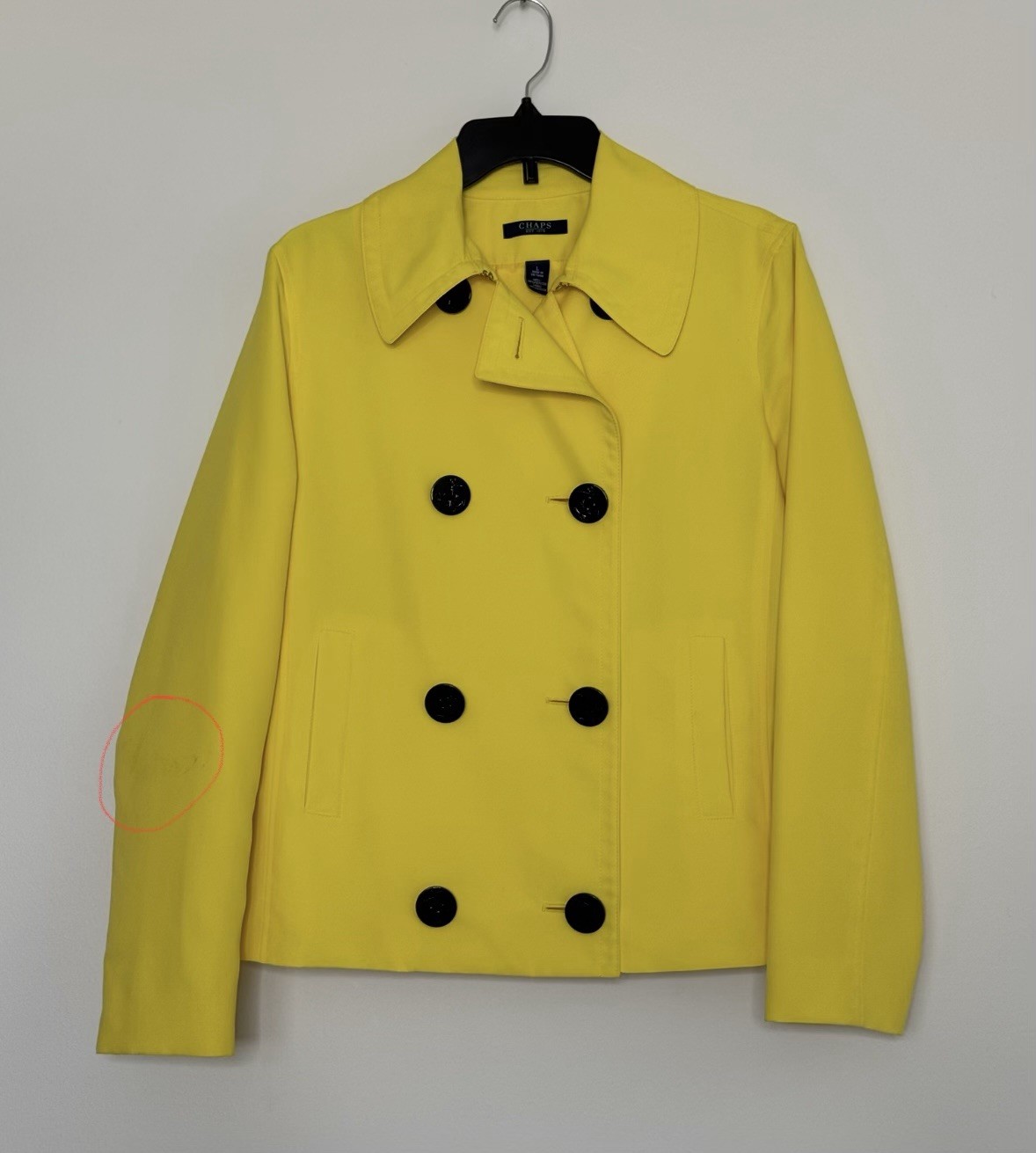 Large Chaps Yellow light Coat,Button-Down, Collar… - image 5