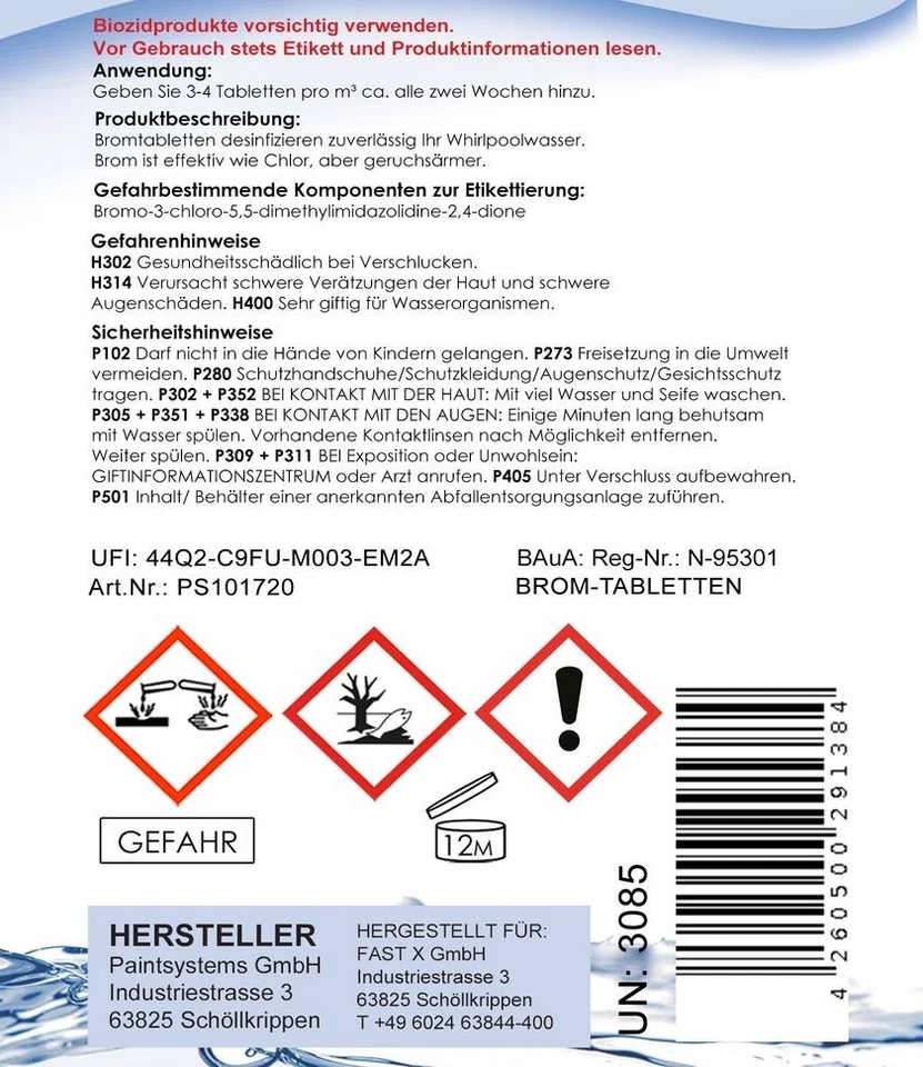 Brom Tabletten 20gr Tabs Poolpflege ohne Chlor - Fast-X Bromtabletten 5 Kg - Bild 2 von 4