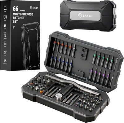 Saker 66 in 1 Magnetic Screwdriver Set Portable Multi Bit Ratcheting Kit with