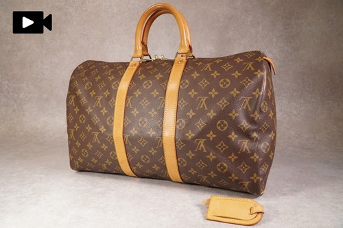 [AB] LOUIS VUITTON Monogram Keepall 45 Boston Travel Bag M41412 Brown Vintage