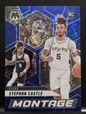2024-25 Panini Mosaic - Montage Stephon Castle #21 Blue Fast Break Prizm /85...