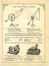 1902 PAPER AD Antique Vintage Hand Power Horse Clipper Cutter
