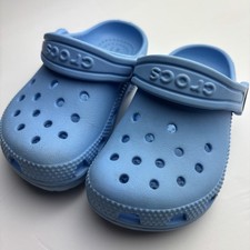 Crocs Kids C7 Light Blue Classic Clogs Slip On Shoes Toddler Youth