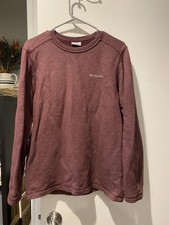 Columbia Maroon Knit Pullover Crew Neck Sweat...