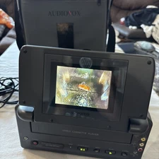 Audiovox 4" LCD Monitor/VCP Combo-Portable VHS Player-VBP1000 Work Great w/Case