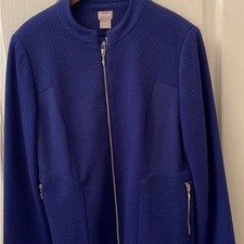 NWT 138 Chico's Vibrant Blue Textured Blazer, Sz O/S 