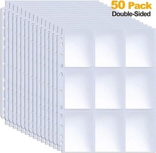 Binder Card Sleeves, 900 Pockets Double-Sided Trading Card, 18 Pocket, 50 Pack