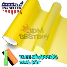 12"X48" Matte Glitter Yellow Tint Headlight Taillight Fog Light Vinyl Sticker