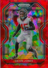 Deion Jones 2020 Red Cracked Ice Prizm NFL Refractor Card #230 Atlanta Falcons