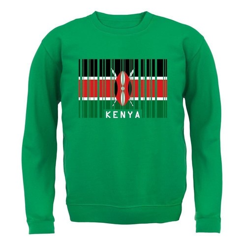 Kenya Barcode Style Flag - Kids Hoodie / Sweater - Kenyan Country Flags Nairobi