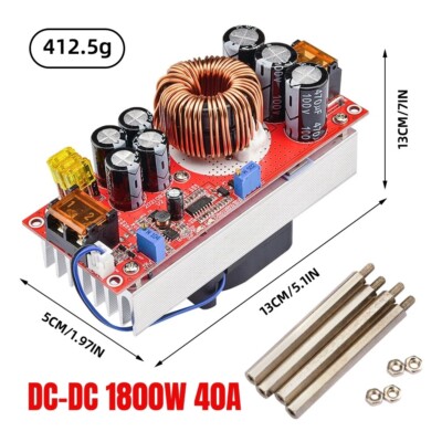 1800W 40A DC-DC Boost Converter Step Up Power Supply Module 10-60V to 12-90V