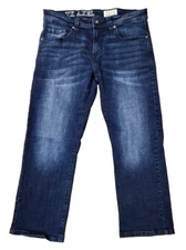 TK Axel Jeans Men's Slim Boot Sz 36x30 (Fits 36x28) Blue Denim Stretch Bootcut