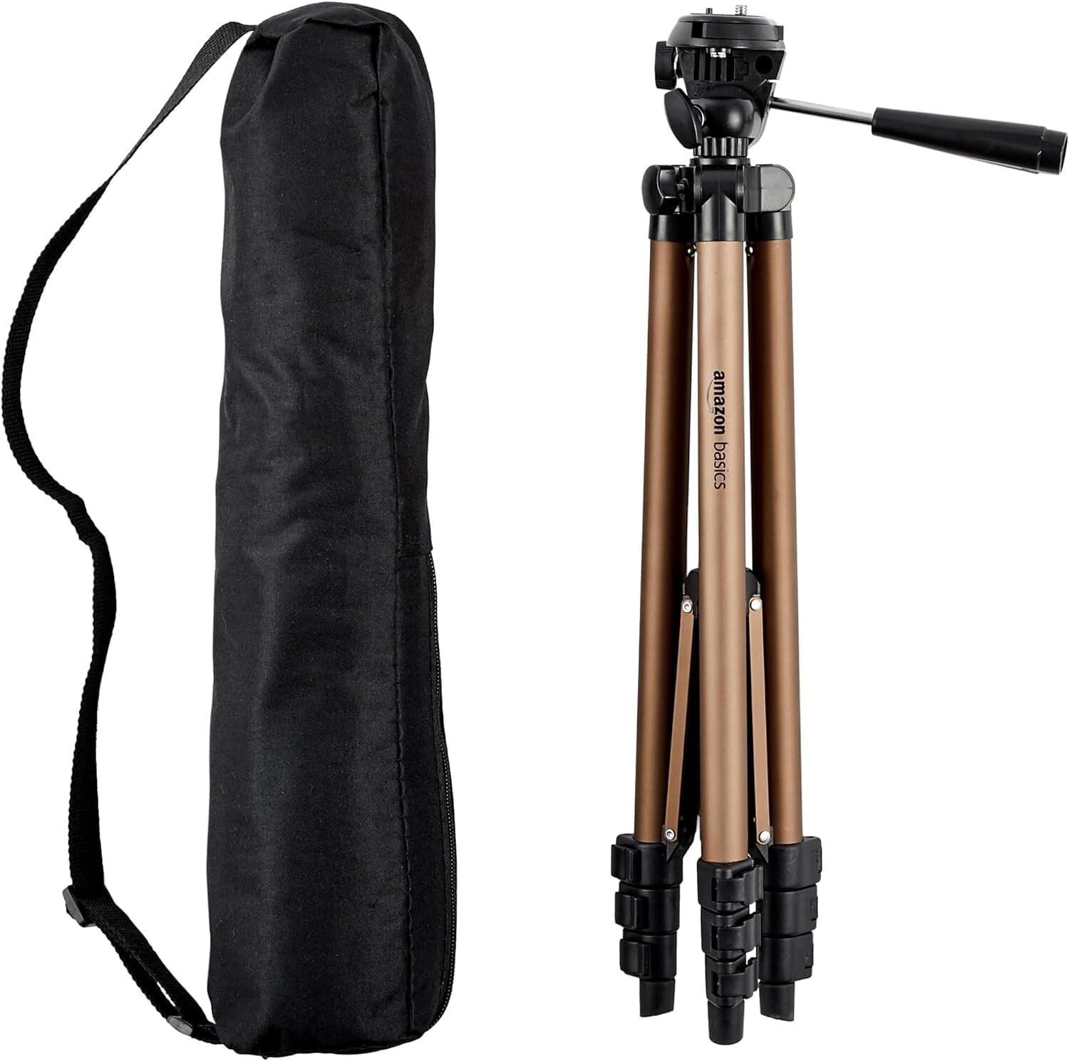 AMAZON BASICS 50-INCH LIGHTWEIGHT ALUMINUM CAMERA MOUNT TRIPOD STAND WITH BAG
