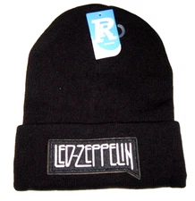 LED ZEPPELIN Music Rock Band Logo Patch Fold Up Beanie Winter Stocking Cap Hat
