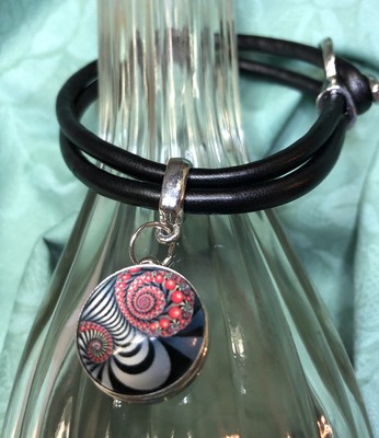 BOHO Leather Bracelet With Ginger Snap Button Interchangeable Snap 3 Charms 20mm