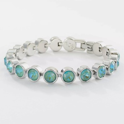 Touchstone Crystal by Swarovski SILKY SAGE Ice Bracelet 7 1/4'' Rhodium Plating 