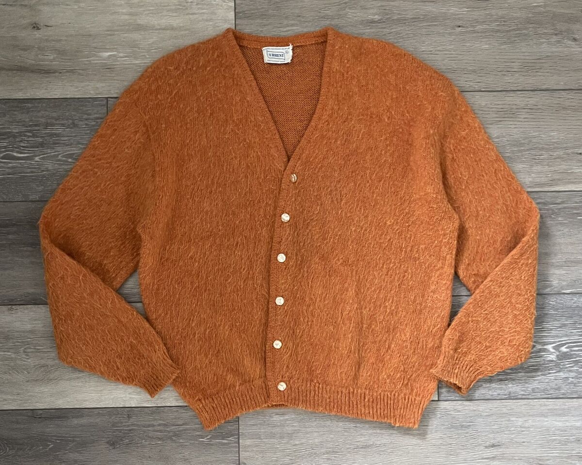 VTG 60s BRENT Montgomery Ward Orange Mohair Wool Shag Grunge VTG 60s BRENT Montgomery Ward Orange Mohair Wool Shag Grunge