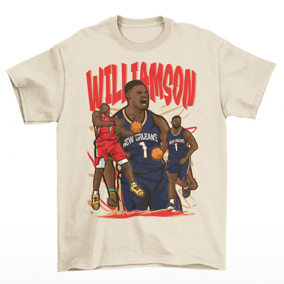 Zion Williamson Cartoon Style New Orleans Basketball T-Shirt