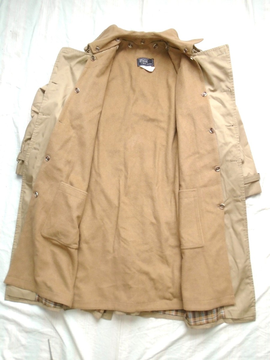 RARE Vintage 70s 80s Polo Ralph Lauren 42R* Liner Trench Coat Made