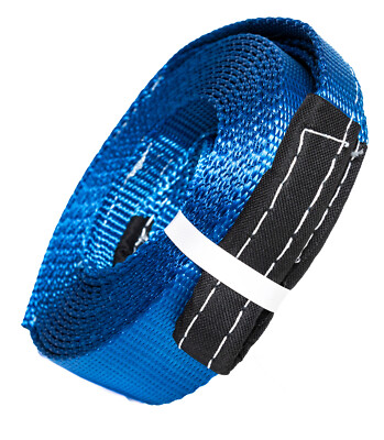 Tow Strap 20ft 2 Blue 14000lbs 6.5T Winch Sling Recovery 2x20 Mud Snow SUV UTV