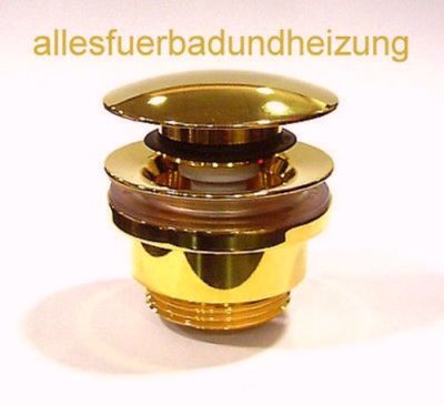pop-up CLICK Ablaufventil universal für Waschtisch mit oder ohne Überlauf GOLD