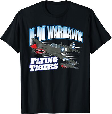 NEW P-40 Warhawk Flying Tigers Warbirds Design Tee T-Shirt S-4XL