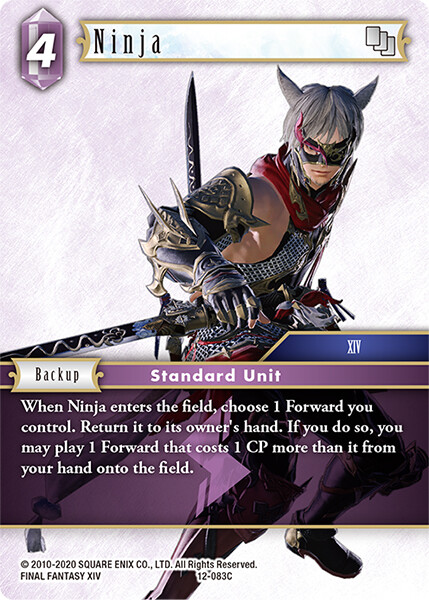final fantasy mtg ninja Magic: The Gathering put a number of +1/+1 counters on this creature equal to the difference. Ninja's Blades [108] [FINAL FANTASY]