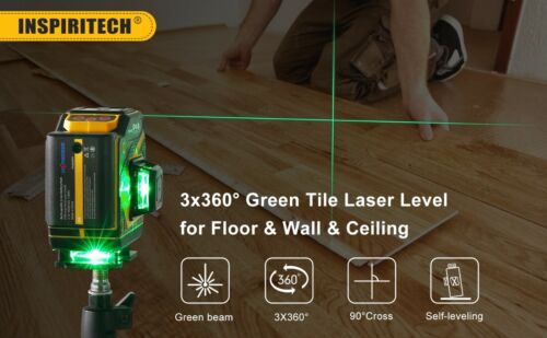 Inspiritech 3x360° Grüner Strahl Multi Line Laser Waage für Boden Wandfliese Decke - Bild 15 von 20