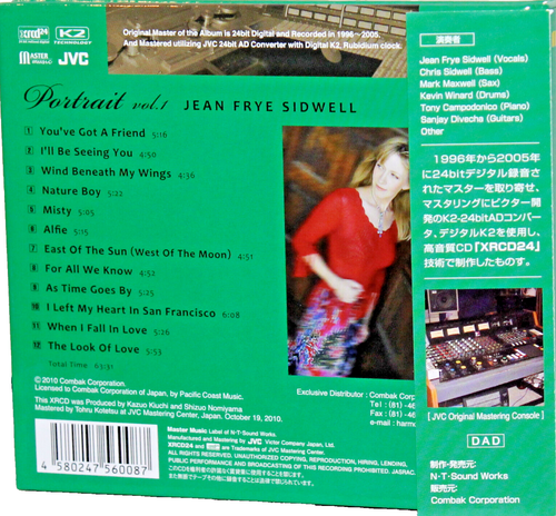XRCD CD Master Music 24-NT008: Jean Frye Sidwell – Portrait Vol. 1, JAPAN OBI NM - Picture 2 of 3