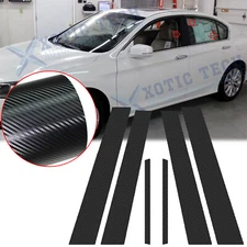 For Honda Accord 9th 13-17 3D Carbon Fiber Vinyl Window Pillar Decor Trim Decals