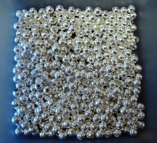 Sterling silver plated 2mm round seamed smooth spacer beads 500 pc lot FPS046b
