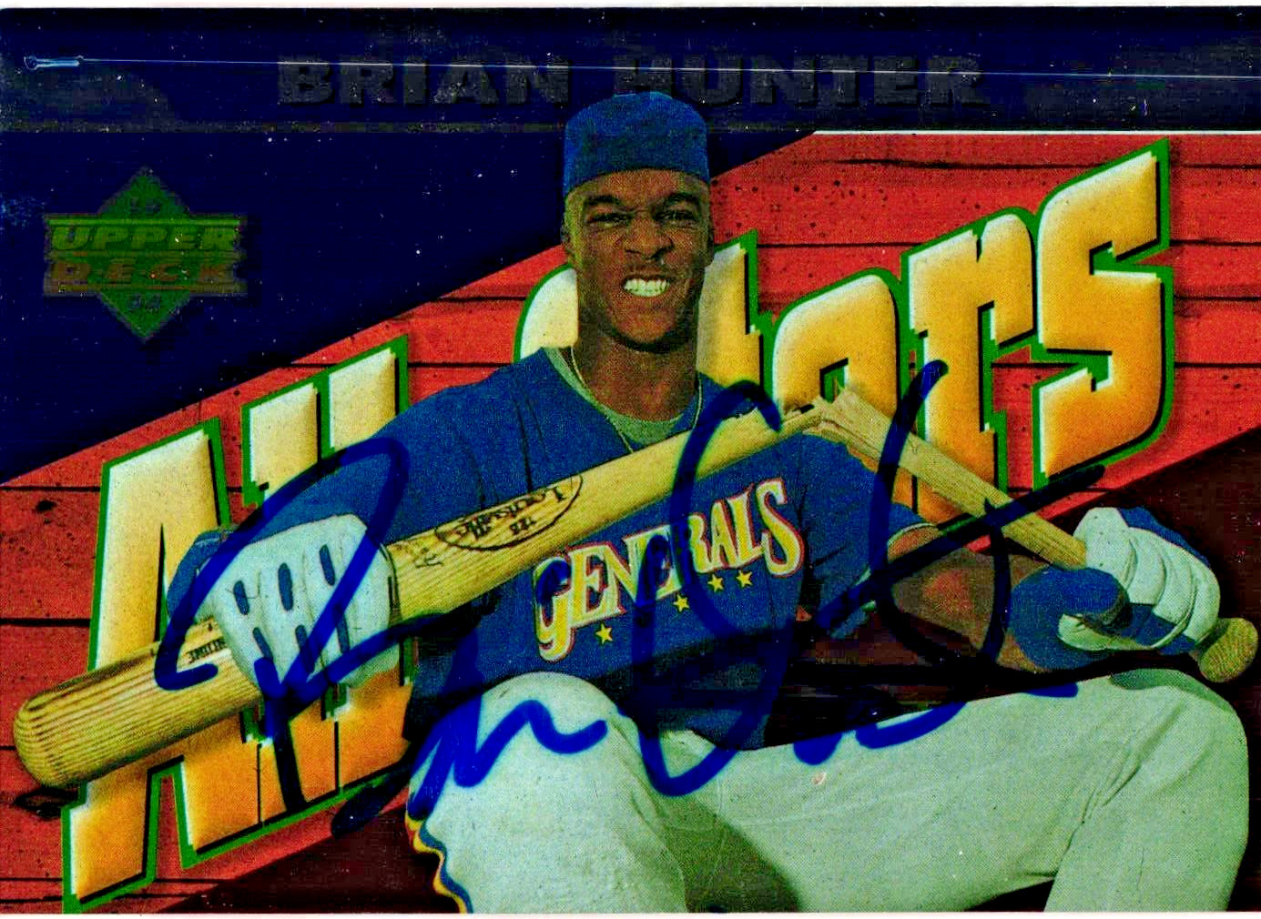 BRIAN HUNTER Signed 1994 Upper Deck #100 Minor League All-Star Astros Card AUTO