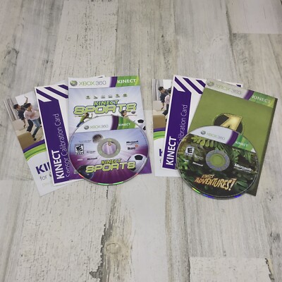 Kinect Sports & Kinect Adventures! (Microsoft XBOX 360) Disc & Manual Only