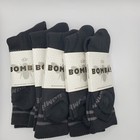 5 Pack Bombas Unisex Black Crew Socks, Large
