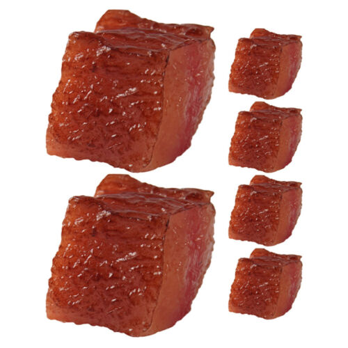  6Pcs Fake Beef Blocks Cooked Beef Models Artificial Food Models Pretend Kitchen - Afbeelding 1 van 12