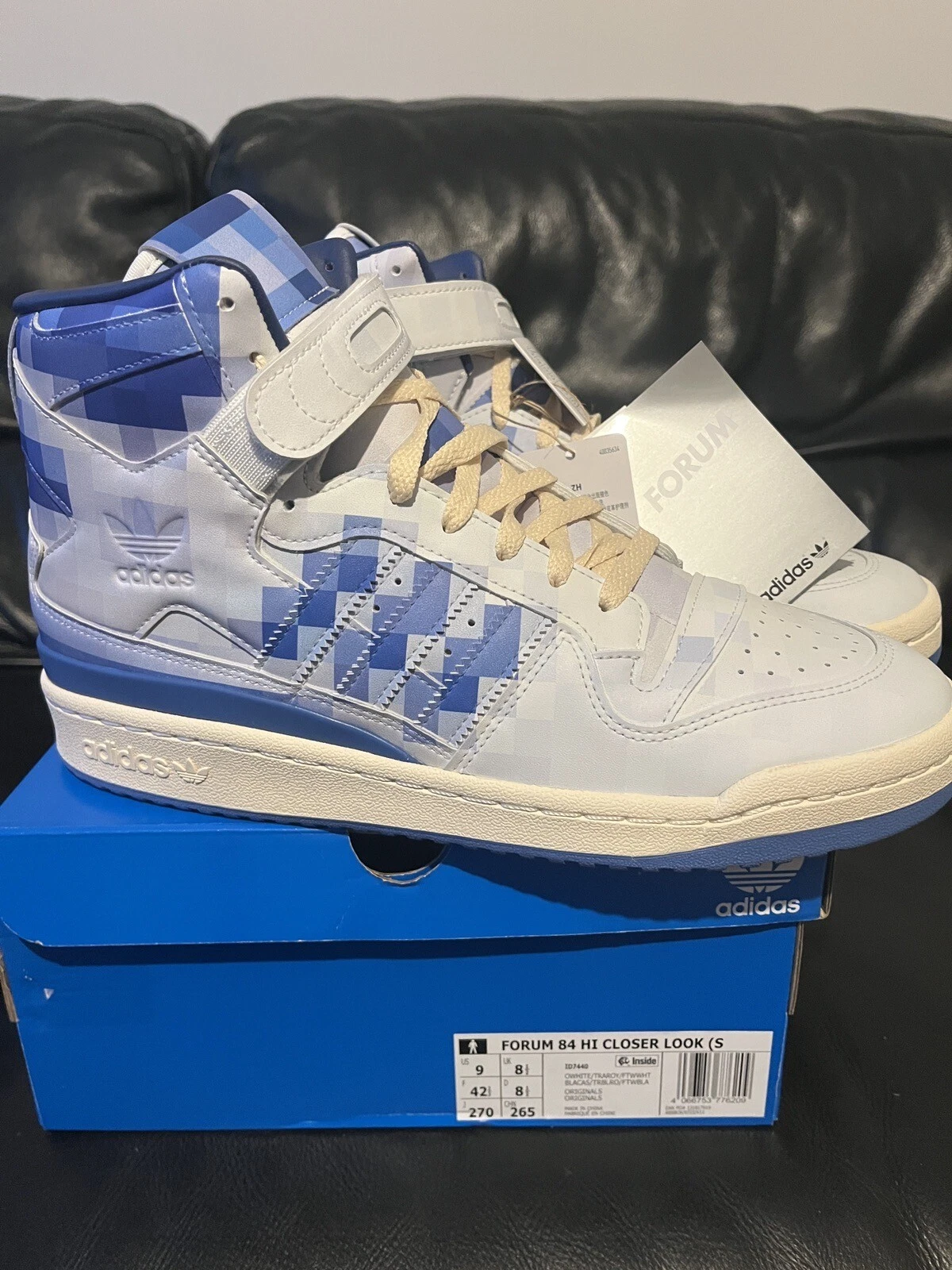 Scarpe da ginnastica uomo Adidas Forum 84 Hi Closer Look taglia UK 8 5 PREZZO CONSIGLIATO £ 160