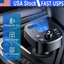 Bluetooth 5.0 Car Wireless FM Transmitter Adapter 2USB PD Charger Hands-Free Lot