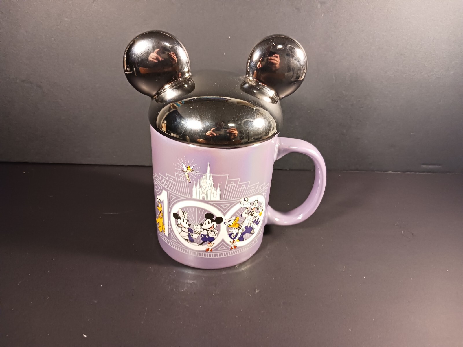 Disney Parks Mickey Mouse and Friends Disney 100 Mug with Silver Colored Lid