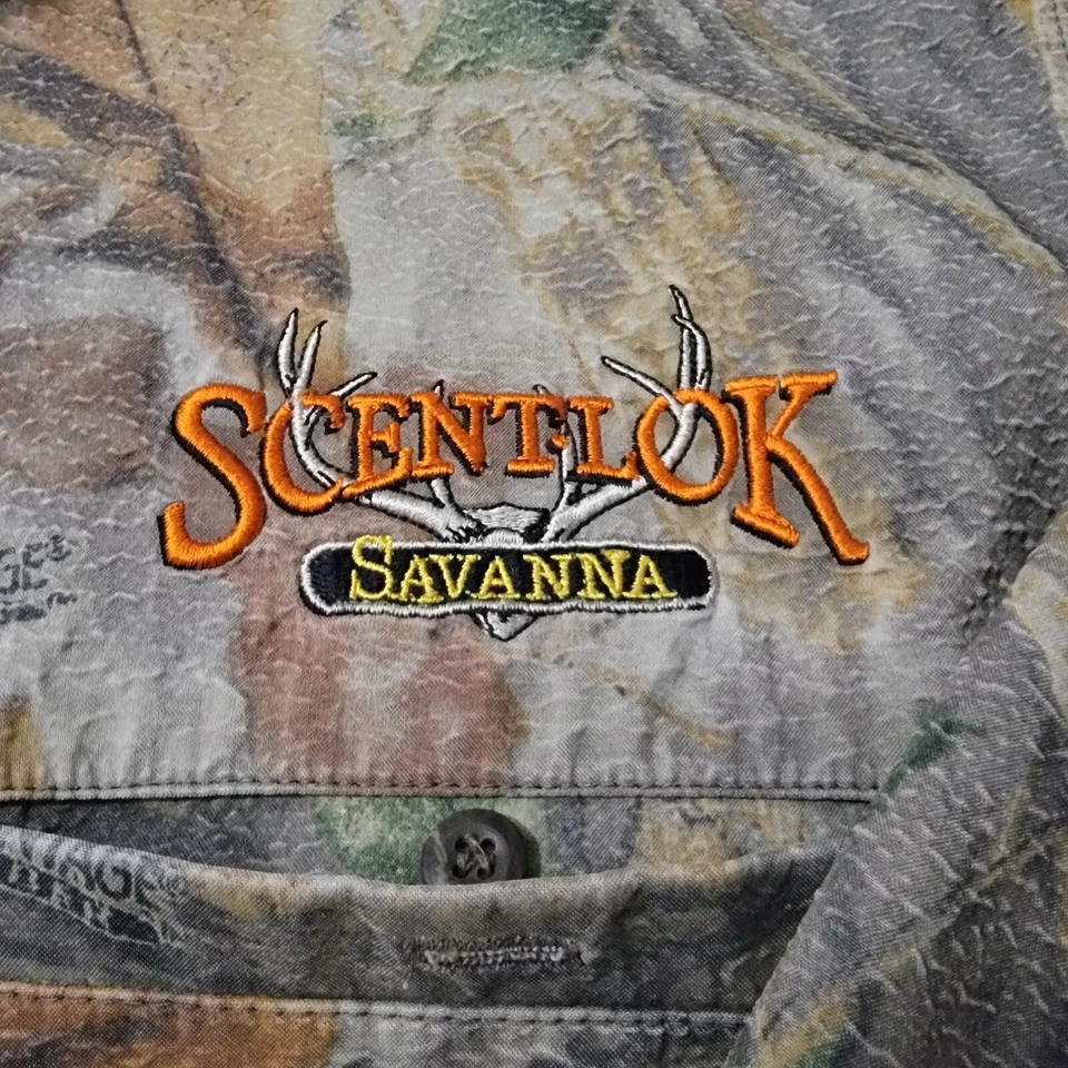 Scent-Lok Shirt Savanna Mens Large Outdoor Hunting Realtree Camo Button Up - Image 3 of 4