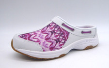 Easy Spirit Travel Port White Purple Slip On Mules Sport Shoes Woman's Sizes 5 M
