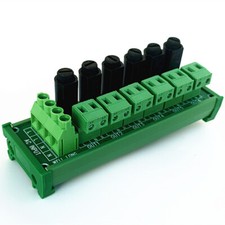 DIN Rail Mounted 6 Channel Pluggable Terminal Block Distribution Fuse Module