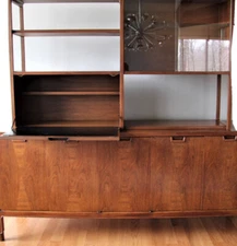 Walnut Sideboard and Hutch by John Stuart for the Janus Collection