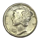 1945-D 10C Mercury Dime Full Bands BU #