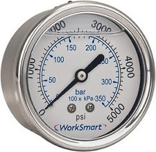Value Collection 1-1/2" Dial, 1/8 Thread, 0-100 Scale Range, Pressure Gauge C...